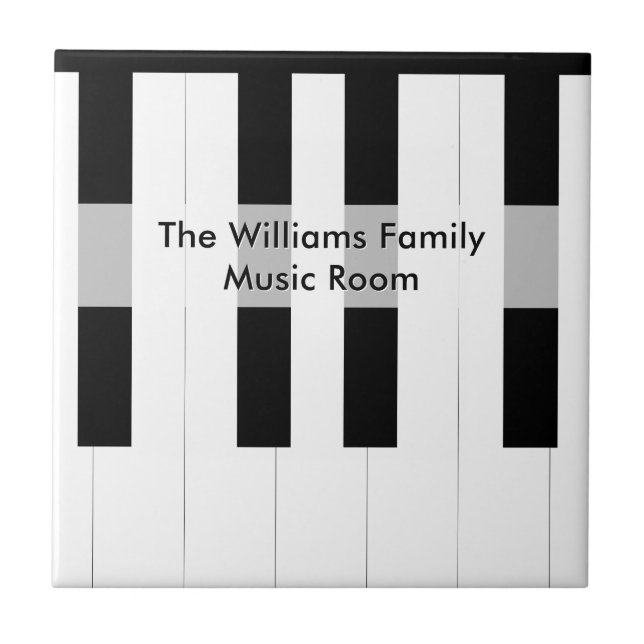 Custom Family Name Piano Keys Music Room Tile (Front)