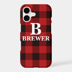 Custom Family Name Red Tartan iPhone Case