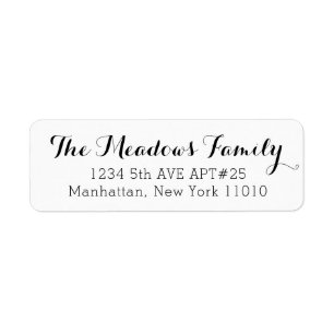 Custom Family Name Return Address Label Simple