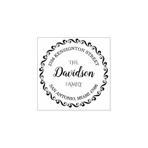 Custom Family Name Return Address Rubber Stamp