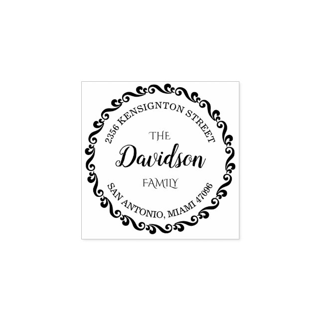 Custom Family Name Return Address Rubber Stamp (Imprint)