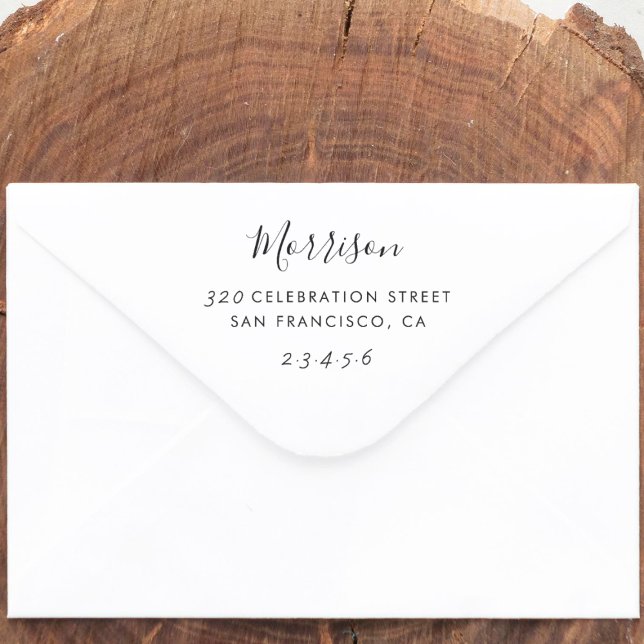 Custom Family Name & Return Address Rubber Stamps (Stamp Mock-up)