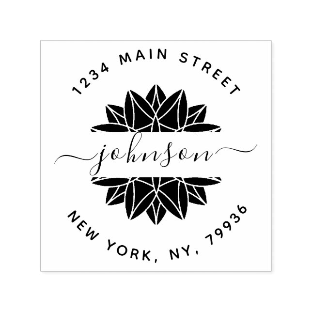 Custom Family Name Return Address Self-inking Stamp (Design)