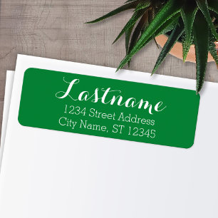 Custom Family Name Return Address Whimsy Green