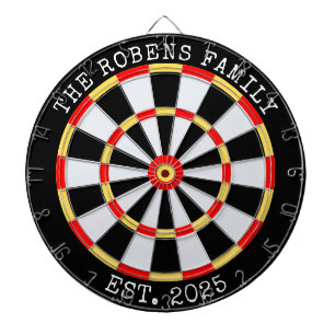 Custom Family Name Rustic Dartboard