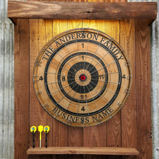 Custom Family Name Rustic  Dartboard
