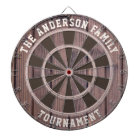 Custom Family Name Rustic Wood Look Dartboard