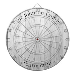 Custom Family Name Rustic Wood Look Dartboard