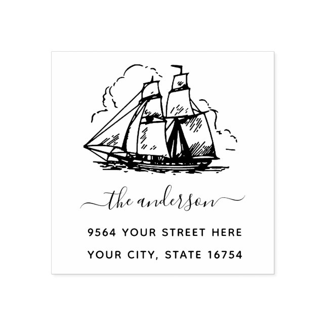 Custom Family Name Signature Return Address Rubber Stamp (Imprint)