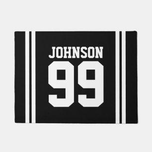 Custom family name sports jersey number small doormat