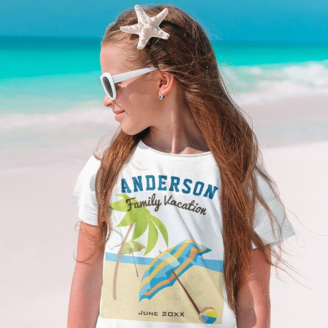 Custom Family Name Summer Beach Vacation T-Shirt (Creator Uploaded)