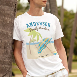 Custom Family Name Summer Beach Vacation T-Shirt