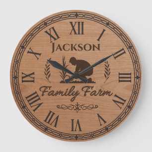 Custom Family Name Wall Clock – Family Farm 