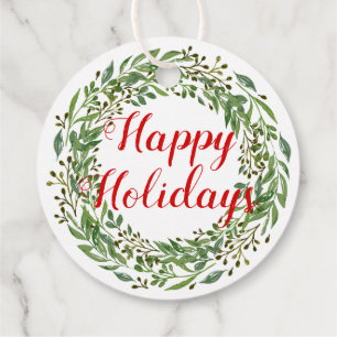 Custom Family Name Wish and Wreath Motif on Favour Tags
