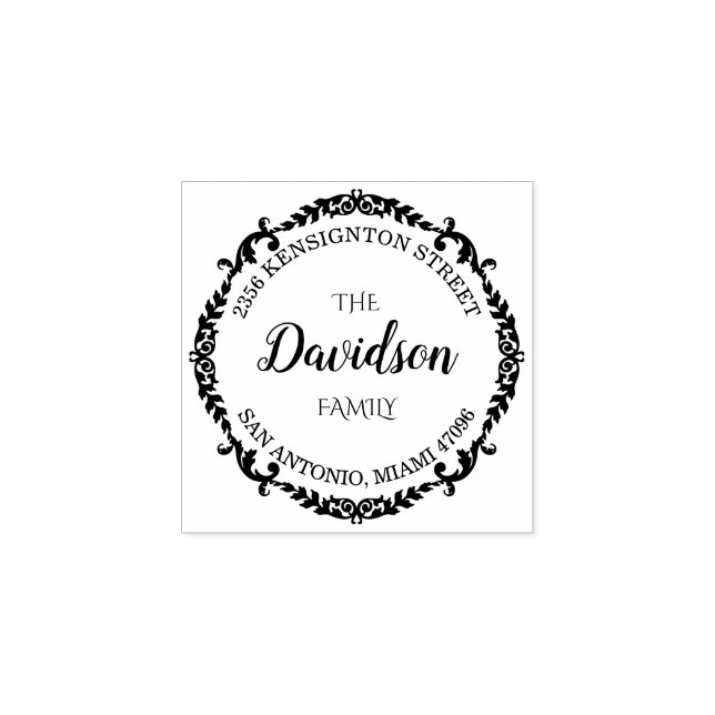 Custom Family Name Wooden Return Address Stamp (Imprint)