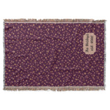 Custom Family Name Woven Blanket Plum Wildflowers