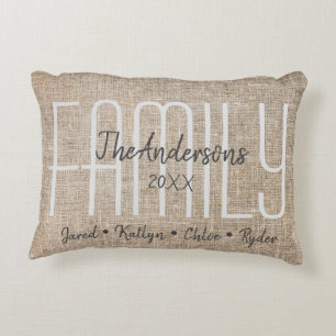 Custom Family Names Decorative Cushion