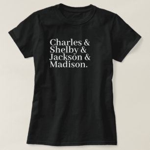 Custom Family Names List with Ampersand Dark T-Shirt