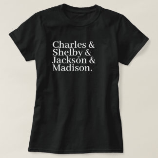 Custom Family Names List with Ampersand Dark T-Shirt