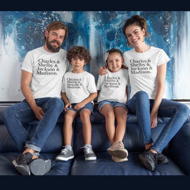 Custom Family Names List with Ampersand  T-Shirt (Creator Uploaded)