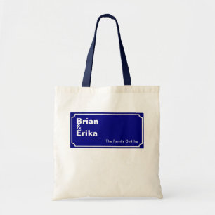 custom family-names personalised tote bag