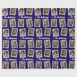 Custom Family of Four Christmas Wrapping Paper