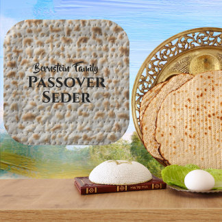 Custom Family Passover Seder Matzah Paper Plate