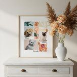 Custom Family & Pet Photo Collage Pet Theme<br><div class="desc">Our modern and minimal photo grid collage poster is perfect to display your special family and pet photo memories. The design features a 9 square grid layout with 3 squares to display your own special pet photo memories. The clean, white minimal layout is perfect to complement any room decor. The...</div>