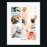 Custom Family & Pet Photo Collage Pet Theme<br><div class="desc">Our modern and minimal photo grid collage poster is perfect to display your special family and pet photo memories. The design features a 9 square grid layout with 3 squares to display your own special pet photo memories. The clean, white minimal layout is perfect to complement any room decor. The...</div>