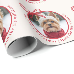 Custom Family Pet Photo Merry Christmas Wrapping Paper