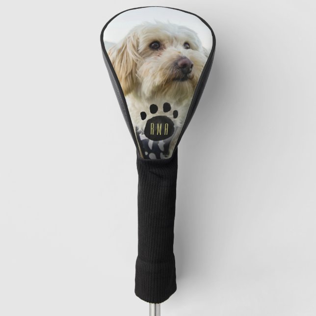 Custom Family Pet Photo | Monogrammed Golf Head Cover (Front)