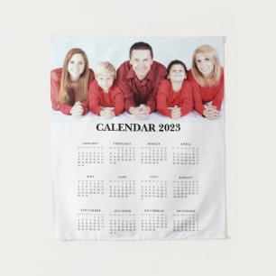 Custom Family Photo 2023 Calendar Tapestry