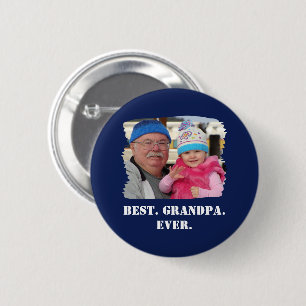 Custom Family Photo Abuelo Nonno Best Grandpa Ever 6 Cm Round Badge