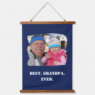 Custom Family Photo Abuelo Nonno Best Grandpa Ever Hanging Tapestry