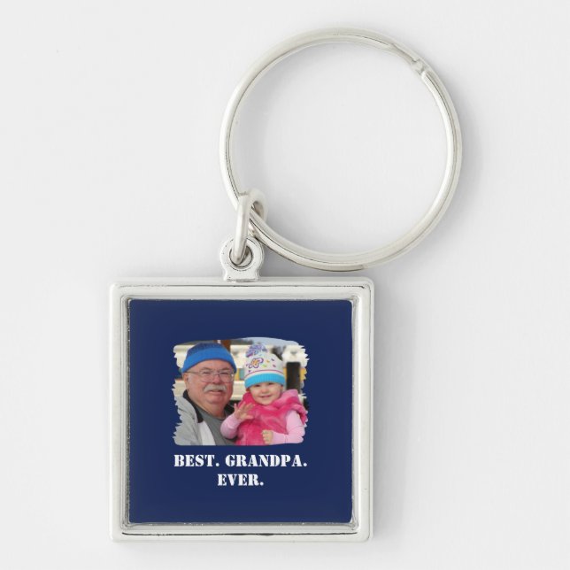 Custom Family Photo Abuelo Nonno Best Grandpa Ever Key Ring (Front)