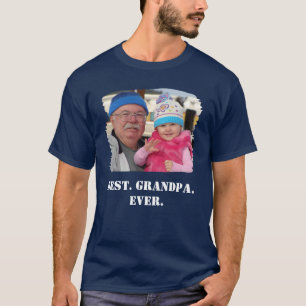 Custom Family Photo Abuelo Nonno Best Grandpa Ever T-Shirt