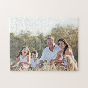 Custom family photo add photo stylish personalised jigsaw puzzle
