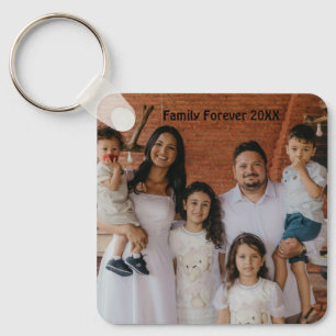Custom Family Photo Aluminum Circle Keepsake Key Ring