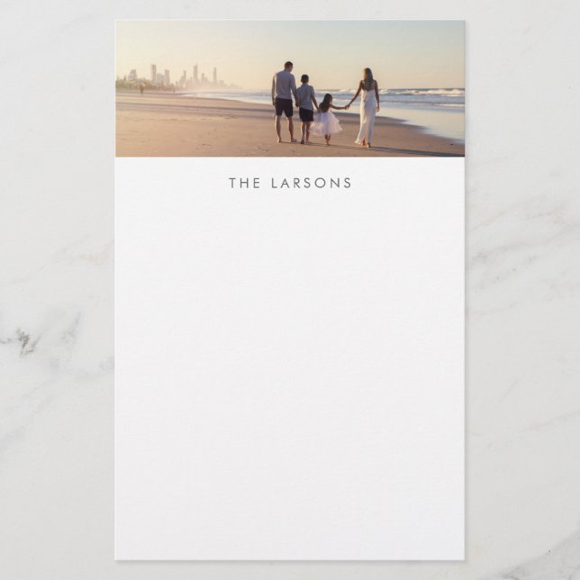 Custom Family Photo and Monogram Stationery (Front)