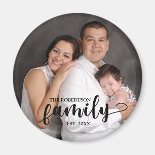 Custom Family Photo and Text Magnet