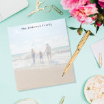 Custom family photo beach vacation notepad<br><div class="desc">Personalise and add your photo of your family,  kids,  wife,  girlfriend or pet. The photo has a white overlay so that you can see your writing.
The photo shows a photo from a family summer vacation and a day at the beach.</div>