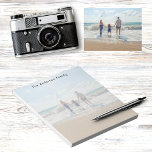 Custom family photo beach vacation notepad<br><div class="desc">Personalise and add your photo of your family,  kids,  wife,  girlfriend or pet. The photo has a white overlay so that you can see your writing.
The photo shows a photo from a family summer vacation and a day at the beach.</div>