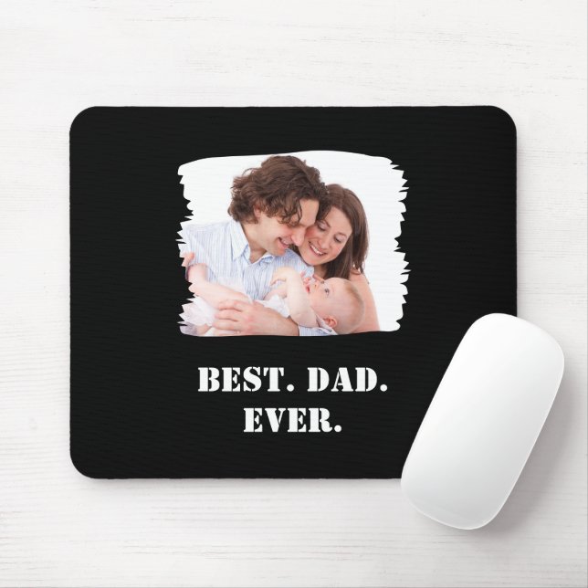 Custom Family Photo Best Dad Ever Father's Day Mouse Mat (With Mouse)