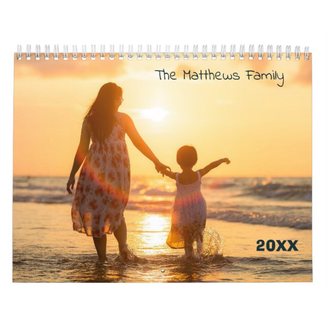 Custom Family Photo Calendar | Editable Year (Cover)