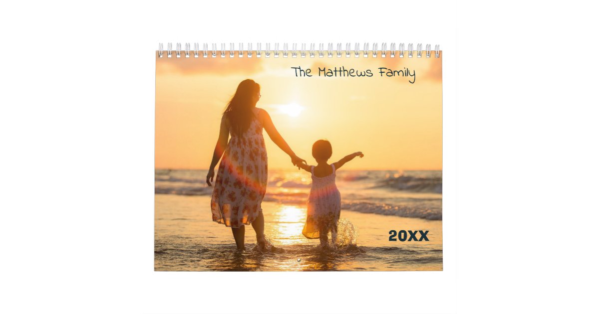 Custom Family Calendar Editable Year