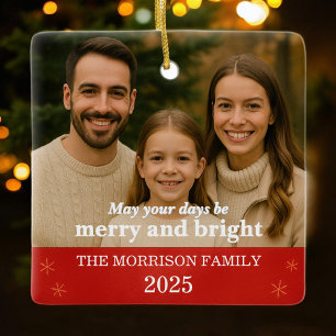 Custom Family Photo Ceramic Ornament
