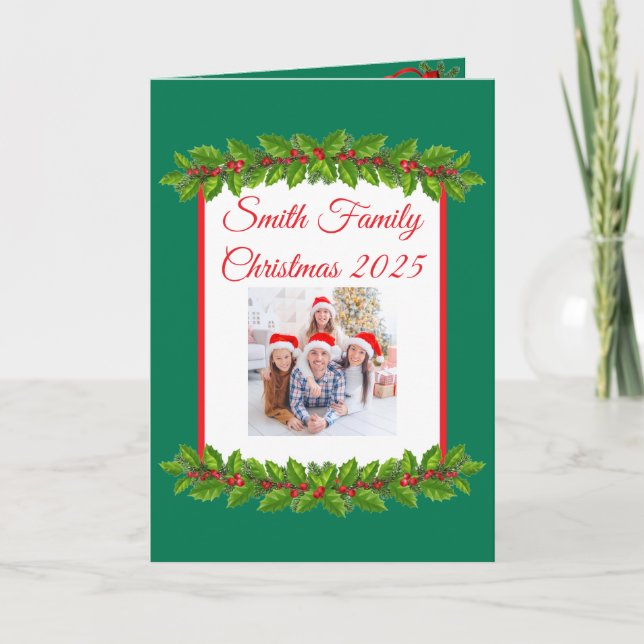 Custom Family Photo Christmas Card (Front)