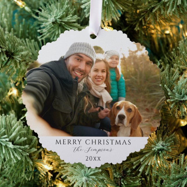 Custom family photo Christmas  Tree Decoration Card (Insitu (Tree))