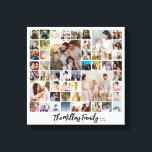 Custom Family Photo Collage 50 Pictures Canvas Print<br><div class="desc">Turn your favorite photos into a stunning piece of wall art. This custom photo collage poster is the perfect way to tell your story, capturing a lifetime of memories in one beautiful display. With 100% personalization, you can easily upload your own photos and customize the text, fonts, and colors to...</div>