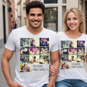 Custom family photo collage and text T-Shirt